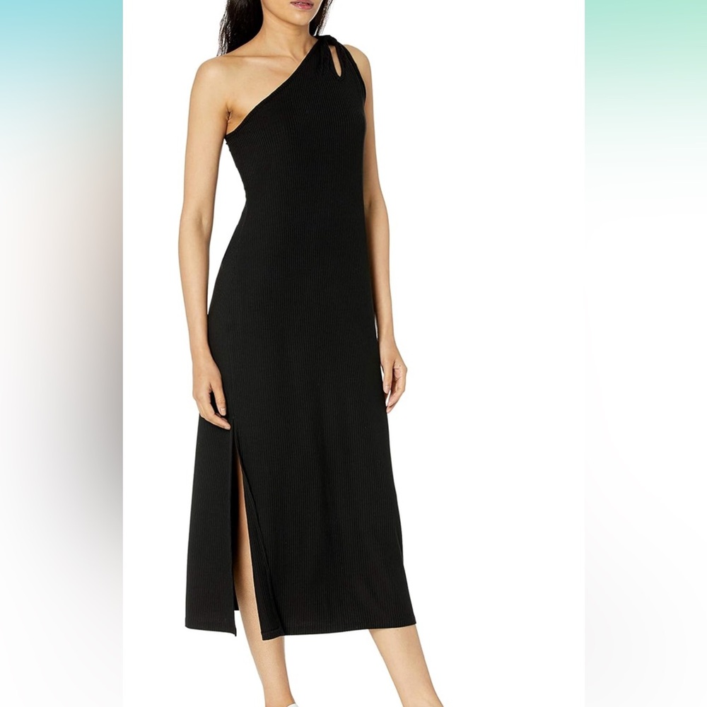 NWT The Drop Women's Mickey Loose-fit One-Shoulder Cutout‎ Rib Knit Midi Dress M